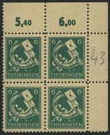 THÜRINGEN 95AXbs VB **, 1945, 6 Pf. Schwärzlichbläulichgrün, Vollgummierung, Hellchromgelbes Papier, Hochglanzgummierung - Other & Unclassified