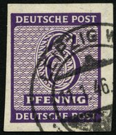 WEST-SACHSEN 117Xb O, 1945, 6 Pf. Dunkelrotviolett, Wz. 1X, Pracht, Gepr. Dr. Jasch, Mi. 50.- - Altri & Non Classificati