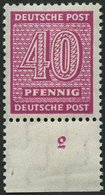 WEST-SACHSEN 136Xc **, 1945, 40 Pf. Lebhaftrotlila, Wz. 1X, Unterrandstück, Pracht, Gepr. Dr. Jasch, Mi. 320.- - Autres & Non Classés