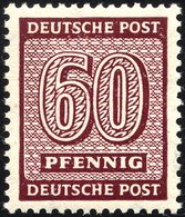 WEST-SACHSEN 137Yb **, 1945, 60 Pf. Schwärzlichbraunkarmin, Wz. 1Y, Pracht, Gepr. Ströh, Mi. 500.- - Otros & Sin Clasificación