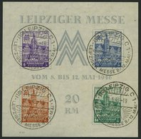 WEST-SACHSEN Bl. 5XZa O, 1946, Block Leipziger Messe, Wz. Stufen Steil Fallend, Type IV, Unbedeutende Kleine Getönte Ste - Otros & Sin Clasificación