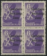 ALLGEMEINE-AUSGABEN 201wbzDDII **, 1948, 6 Pf. Lebhaftgrauviolett, Aufdruck Einmal Normal Zusätzlich Blindaufdruck, Im V - Sonstige & Ohne Zuordnung