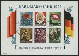 DDR Bl. 8BYI O, 1953, Marx-Block, Ungezähnt, Wz. 2YI, Pracht, Gepr. Schönherr, Mi. 220.- - Oblitérés