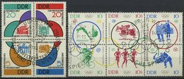 DDR 901-04,1039-44 O, 1962-64, Weltfestspiele Im Viererblock Und Olympische Spiele Im Sechserblock, Pracht, Mi. 70.- - Usati