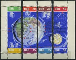 DDR 926-33 O, 1962, Weltraumflüge (S Zd 40-43), Tagesstempel, 4 Prachtwerte, Mi. 90.- - Gebruikt