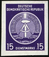 DIENSTMARKEN A D 6NFU (*), 1954, 15 Pf. Schwärzlichviolett Mit Abart Ohne Aufgedruckten Stempel, Ungezähnt, Pracht, Mi.  - Other & Unclassified