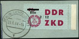 DIENSTMARKEN C D 46XIIPF I BrfStk, 1964, Laufkontrollzettel Volkseigener Betriebe (VVB), Schwarze Kontrollnummer 2/12, M - Autres & Non Classés