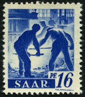 SAARLAND 231IIfAG **, 1947, 4 Fr. Auf 16 Pf. Violettultramarin, Ohne Aufdruck, Druck Auf Der Gummiseite, Pracht, Gepr. H - Altri & Non Classificati