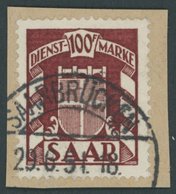 SAARLAND D D 44 BrfStk, 1949, 100 Fr. Dunkelbräunlichkarmin, Prachtbriefstück, Fotoattest Geigle, Mi. 380.- - Sonstige & Ohne Zuordnung