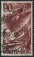 WÜRTTEMBERG 37 O, 1949, 90 Pf. Braunkarmin, Normale Zähnung, Pracht, Gepr. H.D. Schlegel, Mi. 130.- - Sonstige & Ohne Zuordnung