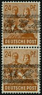 AMERIK. U. BRITISCHE ZONE 44INKb **, 1948, 24 Pf. Bandaufdruck Im Kehrdruckpaar, Obere Marke Kopfstehender, Untere Norma - Other & Unclassified