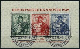 AMERIK. U. BRITISCHE ZONE Bl. 1a O, 1949, Block Exportmesse, Sonderstempel, Pracht, Mi. 250.- - Other & Unclassified