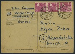 AMERIK. U. BRITISCHE ZONE 954Zf BRIEF, 22.6.1948, 40 Pf. Dunkelrosalila Im Dreierstreifen Als Mehrfachfrankatur Auf Port - Altri & Non Classificati