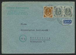 BUNDESREPUBLIK 127 Paar BRIEF, 1952, 8 Pf. Posthorn Im Waagerechten Paar Mit 4 Pf. Zusatzfrankatur Auf Prachtbrief - Usati