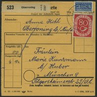 BUNDESREPUBLIK 137 BRIEF, 1954, 80 Pf. Posthorn, Einzelfrankatur Auf Paketkarte Aus - Gebruikt