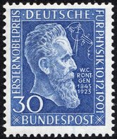 BUNDESREPUBLIK 147 **, 1951, 30 Pf. Röntgen, Pracht, Mi. 75.- - Oblitérés