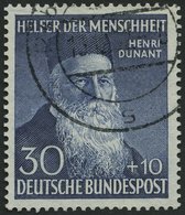 BUNDESREPUBLIK 159 O, 1952, 30 Pf. Dunant, Pracht, Mi. 80.- - Usati