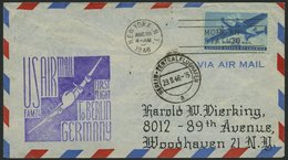 ERST-UND ERÖFFNUNGSFLÜGE 2255 BRIEF, 28.8.46, New York-Berlin, USA-Frankatur, Prachtbrief - Storia Postale