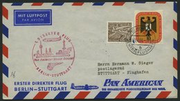 ERST-UND ERÖFFNUNGSFLÜGE 2515 BRIEF, 30.4.56, Berlin-Stuttgart, Prachtbrief - Cartas & Documentos