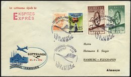 DEUTSCHE LUFTHANSA 102 BRIEF, 12.9.1956, Istanbul-Hamburg, Prachtbrief - Used Stamps