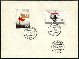 ALBANIEN 2264/5 BRIEF, 1985, 40. Jahrestag Des Sieges Auf Umschlag Mit Ersttagsstempel, Pracht, R!, Auflage Nur 1370 Sät - Albanien