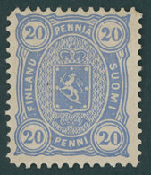 FINNLAND 16By *, 1881, 20 P. Blau, Gezähnt L 121/2, Falzrest, Pracht, Mi. 70.- - Otros & Sin Clasificación