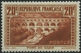 FRANKREICH 242C **, 1931, 20 Fr. Brücke über Den Gard, Gezähnt K 13, Type IIA (Yvert 262c), Pracht, Yvert 625.- EUR - Sonstige & Ohne Zuordnung