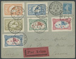 FRANKREICH 2.9.1923, Montpellier Flugmeeting, Flugpost-Vignetten Mit 25 C. Blau Auf Luftpostbrief, Pracht - Sonstige & Ohne Zuordnung