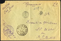 FRANKREICH FELDPOST 1948, K2 3. BATAILLON MIXTE DE MADAGASKAR Auf Eingeschriebenem Luftpost-Militär-Dienstbrief Aus Maju - Militärstempel Ab 1900 (ausser Kriegszeiten)