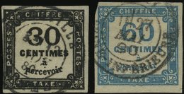 PORTOMARKEN P 8,9a O, 1878, 30 C. Schwarz Und 60 C. Blau, 2 Prachtwerte, Mi. 240.- - Impuestos