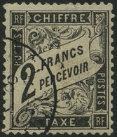 PORTOMARKEN P 22 O, 1882, 2 Fr. Schwarz, Feinst (kleine Helle Stelle), Gepr. Drahn, Mi. 900.- - Timbres-taxe