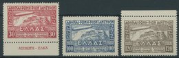 GRIECHENLAND 352-54 **, 1933, Graf Zeppelin, Prachtsatz, Mi. 380.- - Altri & Non Classificati