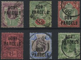 DIENSTMARKEN D 26-31 O, 1887/92, GOVT. PARCELS, Rundstempel, Prachtsatz, Mi. (450.-) - Oficiales