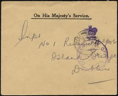 BRITISCHE MILITÄRPOST 1921, K2 FIELD POST OFFICE/W 16 Und Violetter Stempel COMMAND PAY OFFICE/DUBLIN Auf Militär-Dienst - Usados