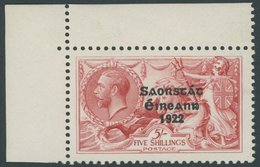 IRLAND 38II **, 1925, 2 Sc. Dreizeiliger Aufdruck In Grauschwarz, Linke Obere Bogenecke, Postfrisch, Pracht - Other & Unclassified