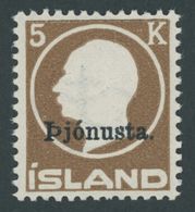 DIENST D 42 *, 1922, 5 Kr. Braun, Falzrest, Pracht - Other & Unclassified