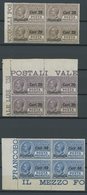 ITALIEN 214-16 VB **, 1925, Rohrpostmarken In Randviererblocks, Postfrisch, Pracht, Mi. (144.-) - Used