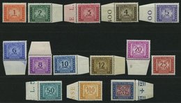 PORTOMARKEN P 74-87 **, 1947/54, Ziffer, Wz. 3, Prachtsatz, Mi. 420.- - Portomarken