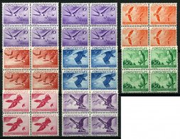 LIECHTENSTEIN 173x,y VB **, 1939, Vögel In Viererblocks, 10 Pf. Beide Gummiarten, Prachtsatz (8 Werte), Mi. 229.- - Sonstige & Ohne Zuordnung