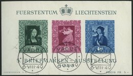 LIECHTENSTEIN Bl. 5 O, 1949, Block Briefmarken-Ausstellung, Ersttags-Sonderstempel, Pracht, Mi. (160.-) - Altri & Non Classificati