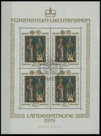LIECHTENSTEIN 734KB O, 1979, 20 Fr. Landespatrone Im Kleinbogen, Ersttagssonderstempel, Pracht, Mi. 70.- - Sonstige & Ohne Zuordnung