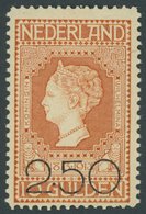 NIEDERLANDE 100 **, 1920, 2.50 G. Auf 10 G. Rotorange, Pracht, Mi. 400.- - Altri & Non Classificati