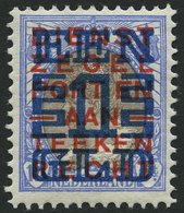 NIEDERLANDE 137A *, 1923, 1 G. Auf 171/2 C. Ultramarin/braun, Falzreste, Gezähnt K 121/2, Falzrest, Pracht - Sonstige & Ohne Zuordnung