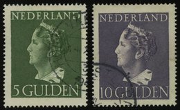 NIEDERLANDE 455/6 O, 1946, 5 Und 10 G. Königin Wilhelmina, 2 Prachtwerte, Mi. 76.- - Altri & Non Classificati