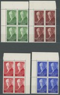 NORWEGEN 172-75 VB **, 1935, Nansen-Fond In Eckrandviererblocks, Pracht, Mi. (160.-) - Altri & Non Classificati