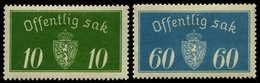 DIENSTMARKEN D 12I,19I *, 1933, 10 Ø Grün Und 60 Ø Grünblau, Type I, Falzreste, 2 Prachtwerte - Altri & Non Classificati