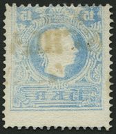 ÖSTERREICH 15II O, 1859, 15 Kr. Blau, Type II, Deutlicher Maschinen-Abklatsch, Pracht - Oblitérés