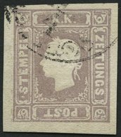 ÖSTERREICH 17 O, 1858, 1.05 Kr. Lila, Leichte Bugspur Sonst Pracht, Mi. 400.- - Used Stamps