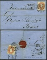 ÖSTERREICH 21 BRIEF, 1863, 10 Kr. Braun Mit Rückseitigem Reco-Porto 10 Kr., Siegelbrief Von NEUBAU IN WIEN Nach Brünn, R - Used Stamps