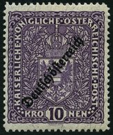 ÖSTERREICH 246IA *, 1919, 10 Kr. Schwärzlichbraunviolett, Falzrest, Pracht, Mi. 120.- - Oblitérés